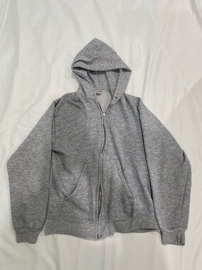 Wrangler Light Gray Zip-Up Hoodie